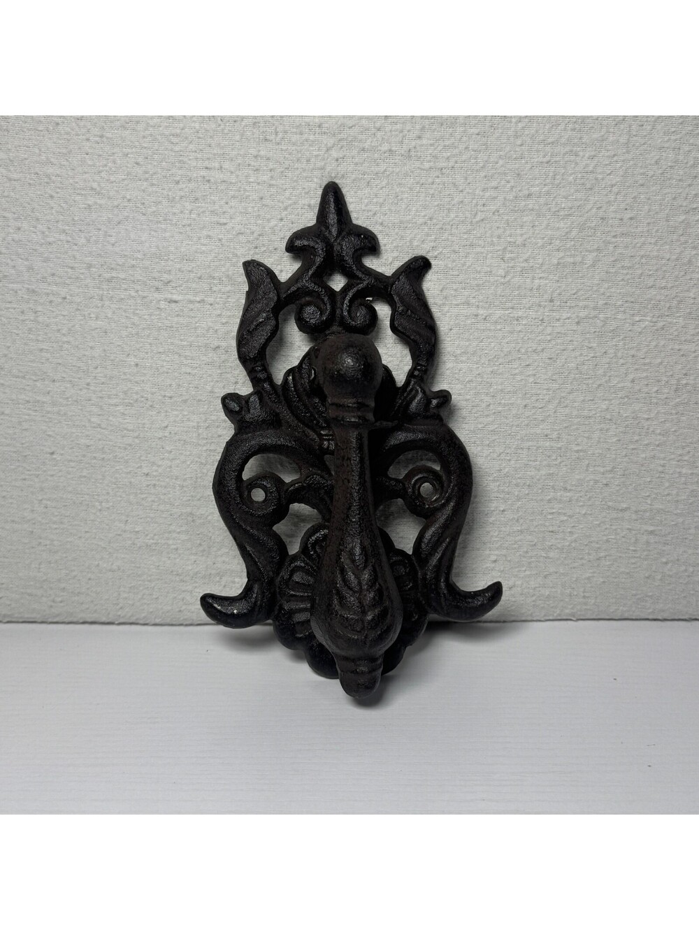 Vintage Cast Iron Door Knocker with Ornate Design Approximately 7inx4in